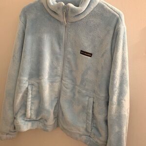 EUC Women’s Columbia Full Zip Fleece Size 1X Pretty Lightweight Blue SO SOFT!